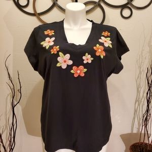 i.e.relaxed,Top Embroidered Blouse Size 1Xl